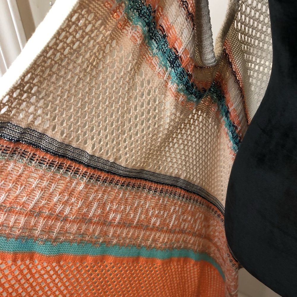 No Boundaries teal and orange sweater vest with tassels, size xxl - Picture 6 of 11
